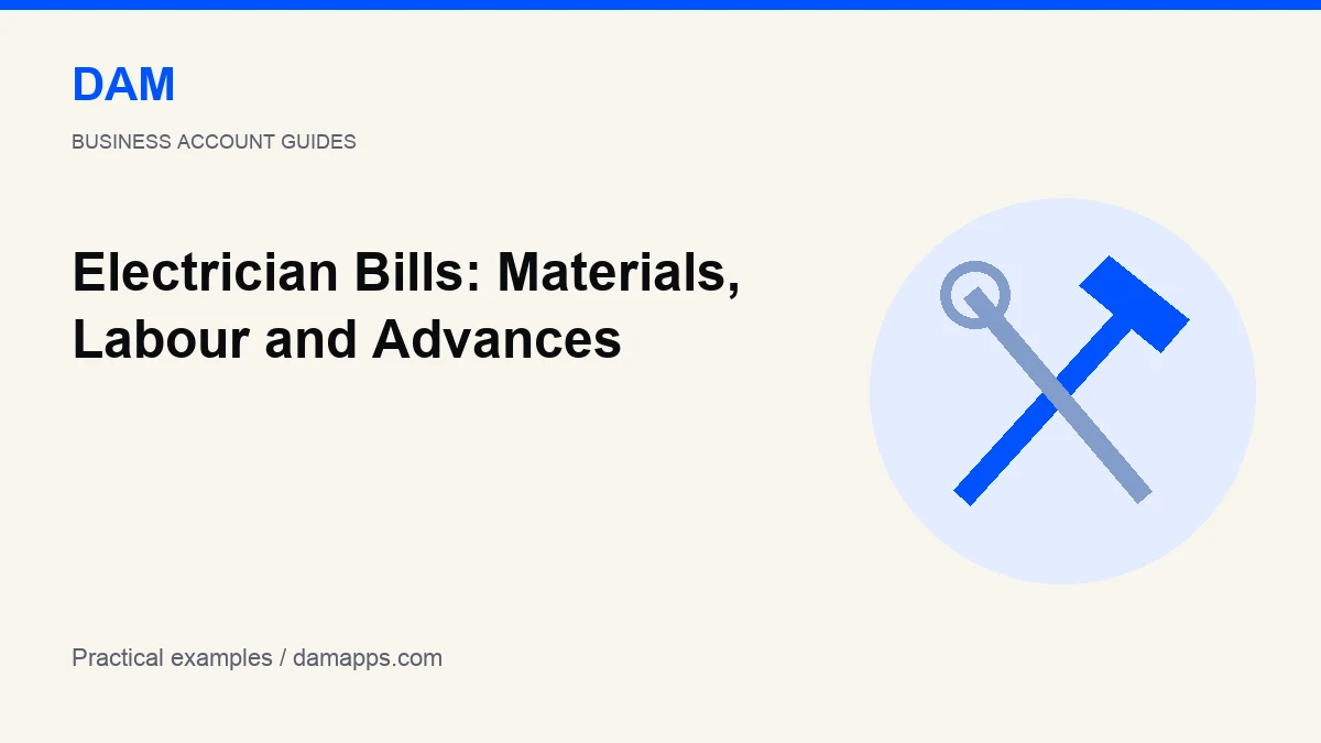 Electrician Bills: Materials, Labour and Advances