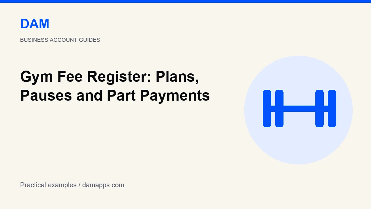 Gym Fee Register: Plans, Pauses and Part Payments