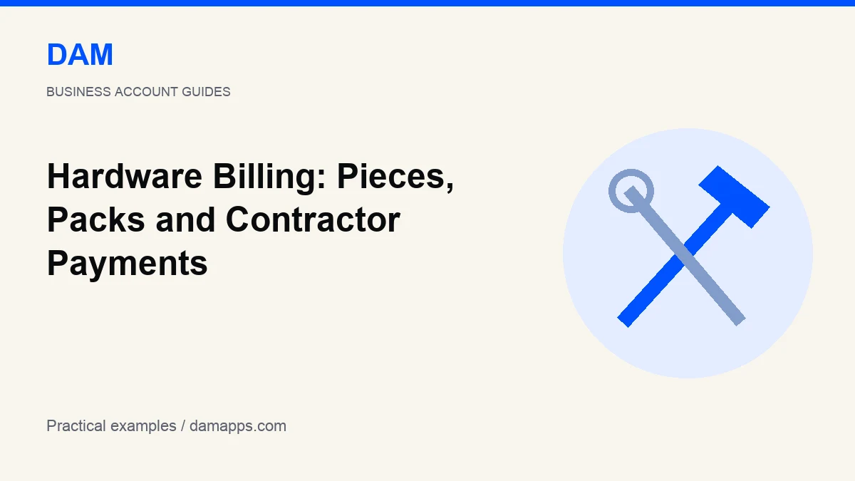 Hardware Billing: Pieces, Packs and Contractor Payments